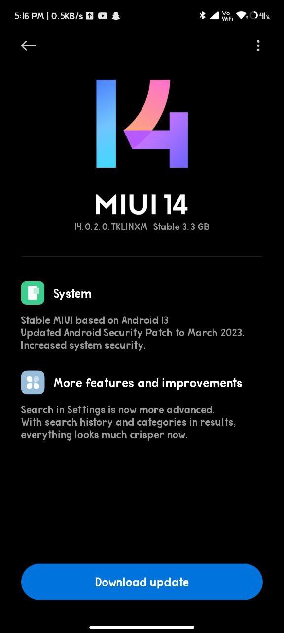 Redmi Note 10S MIUI 14 update