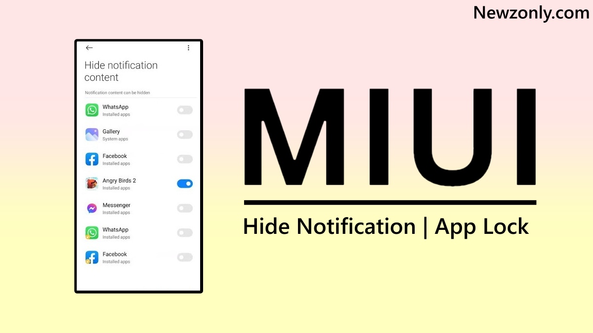 MIUI App Lock Hidden Notification Feature