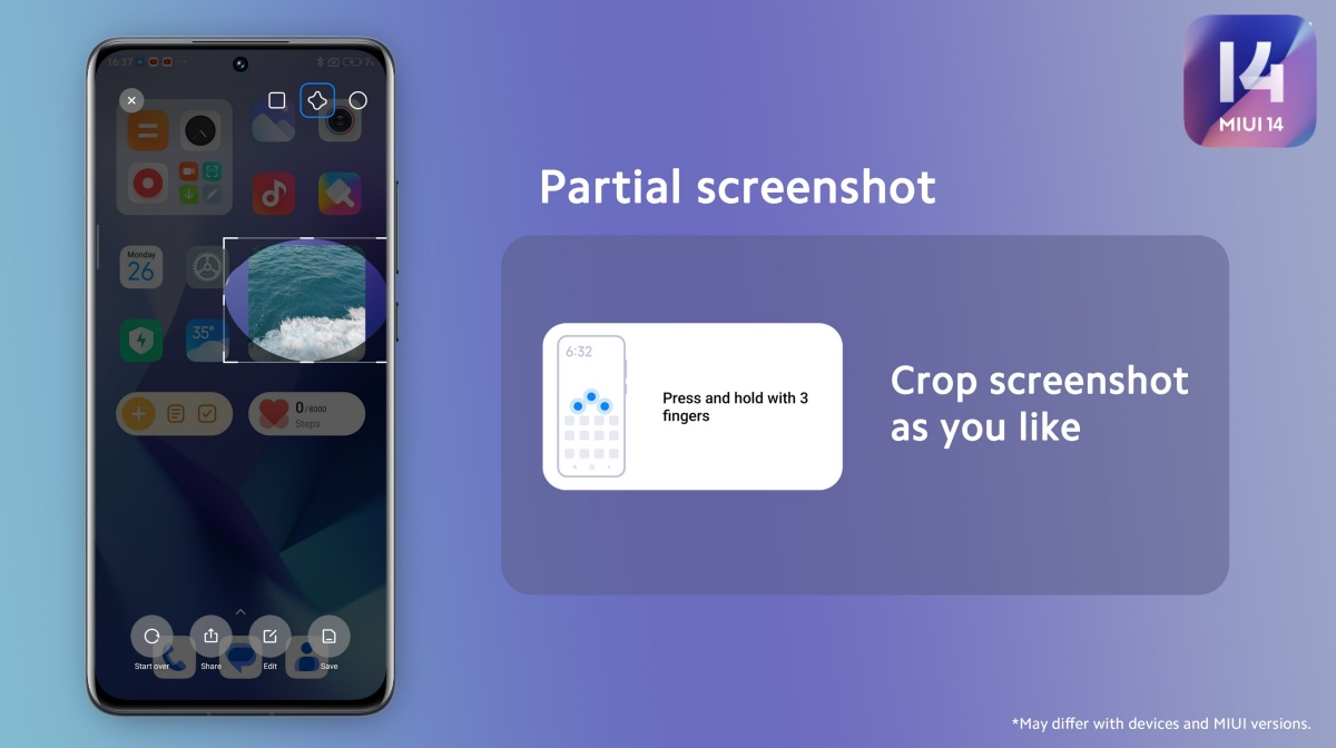 MIUI Partial Screenshot Feature